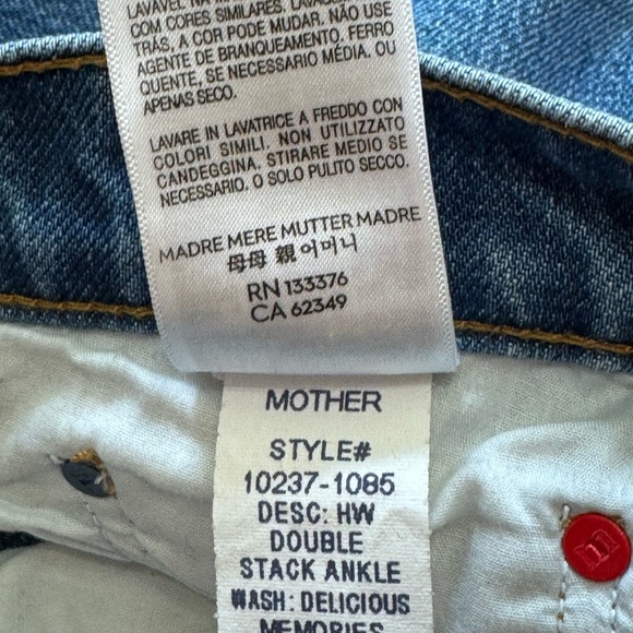 Mother - High-Waist Double Stack Ankle JEAN By Snacks Size 28 - Picture 15 of 16
